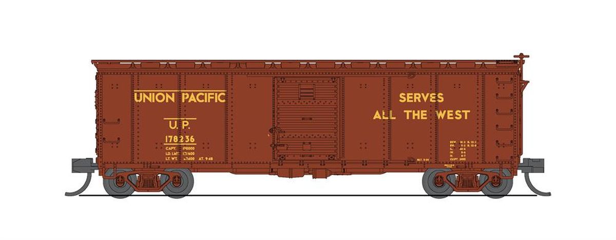 Broadway Limited 7284 N Union Pacific 40' Steel Boxcar (Pack of 2)