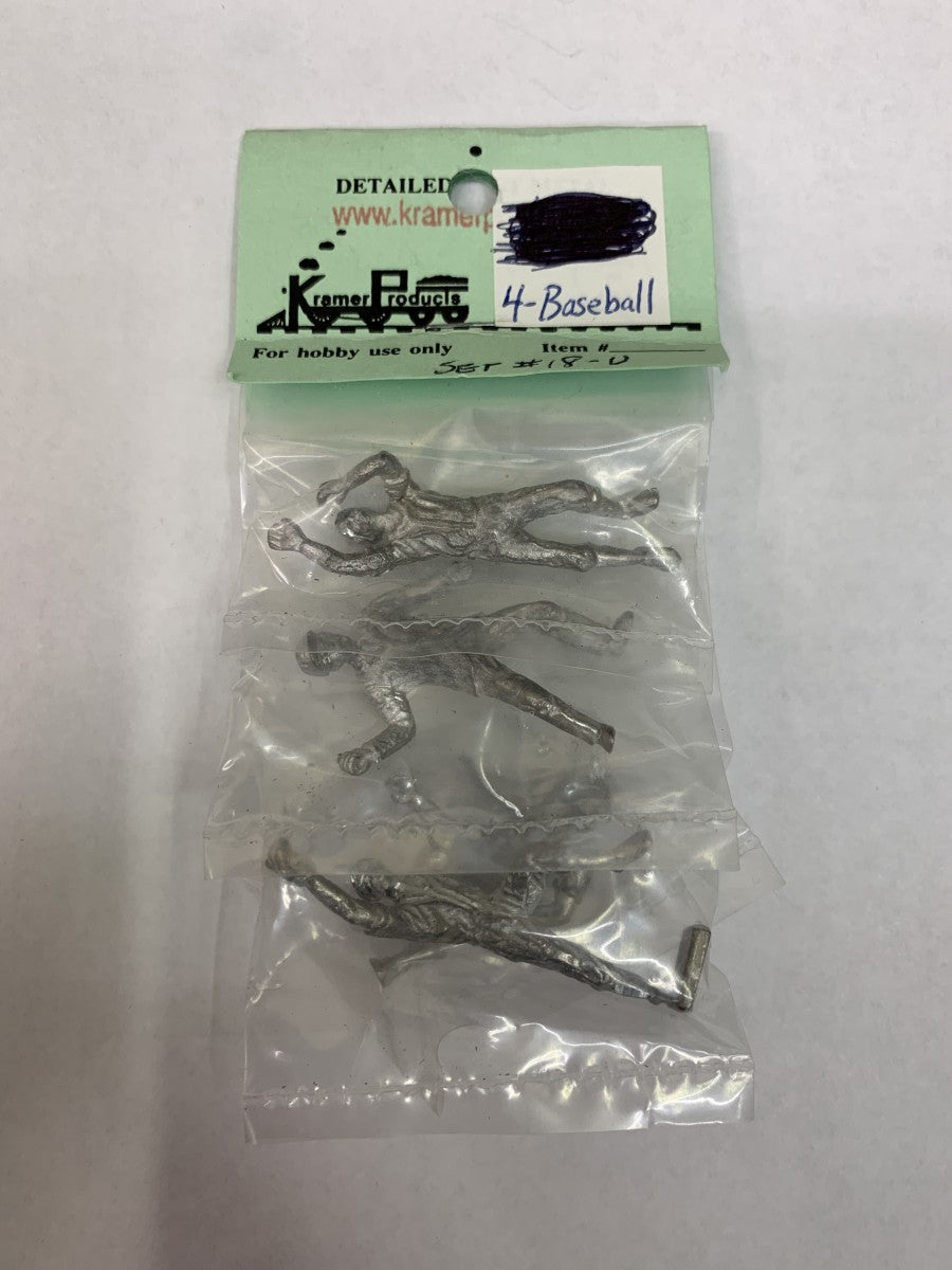 Kramer 18-U O Die Cast Baseball Player (Bag of 4)