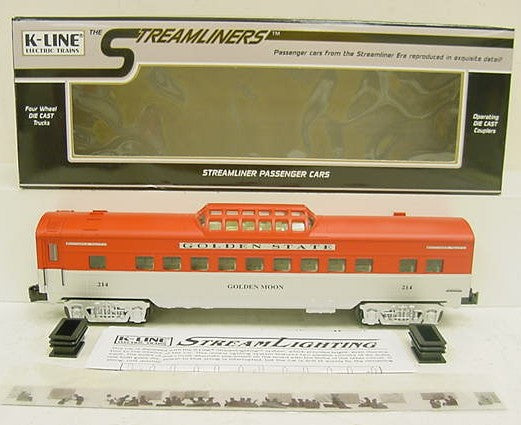 K-Line K4632-0214 O KCC Golden State "Golden Moon" 13.5" Vista Dome Car #214