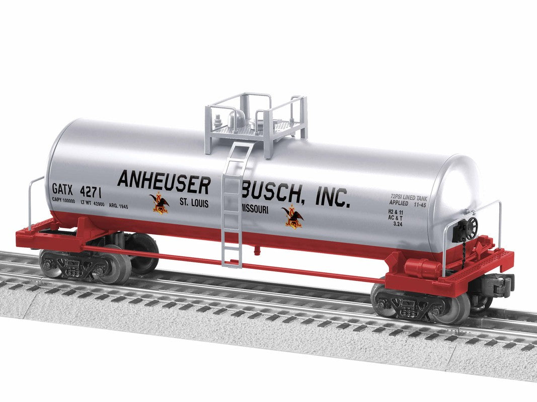 Lionel 1928240 O Gauge Anheuser Busch Uni-body Tank Car