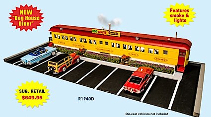 USA Trains R1940D G Operating Dog House Diner w/Smoking Chimney and Lights