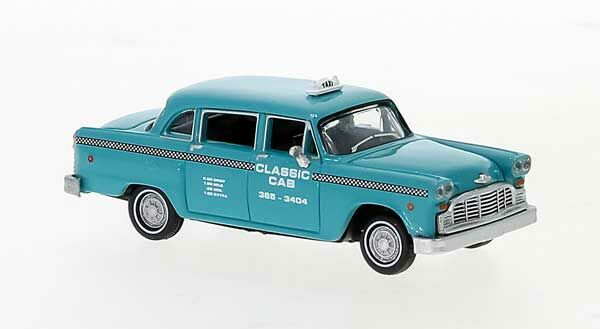 Brekina Automodelle 58936 HO Assembled Turquoise 1950s-1982 Checker Sedan