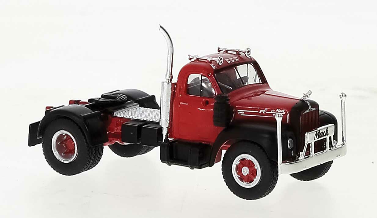 Brekina Automodelle 85975 HO Red, Black 1953-1966 Mack B61 Tractor Only