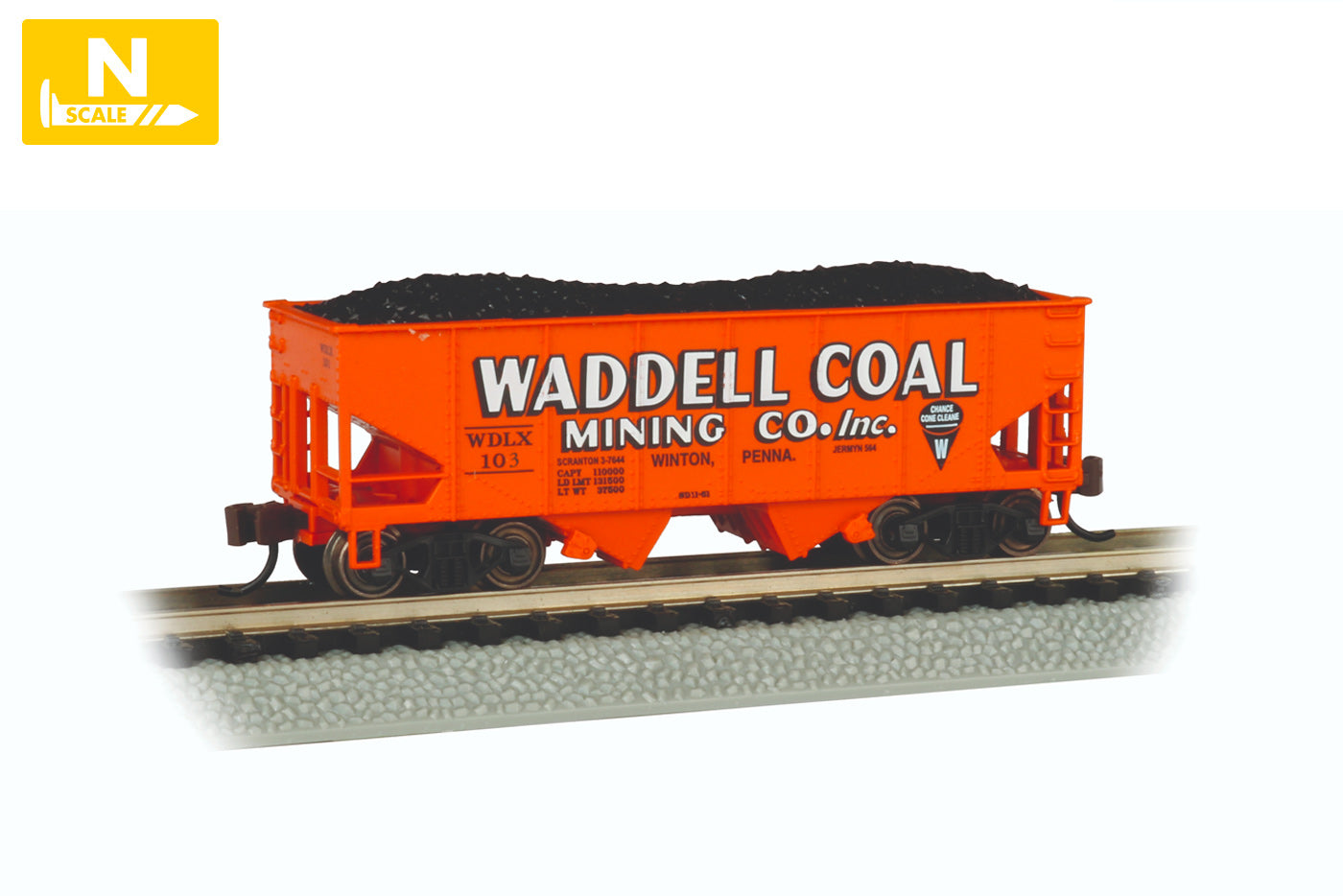 Bachmann 19561 N Waddell Coal 2-Bay 55-Ton Hopper #103