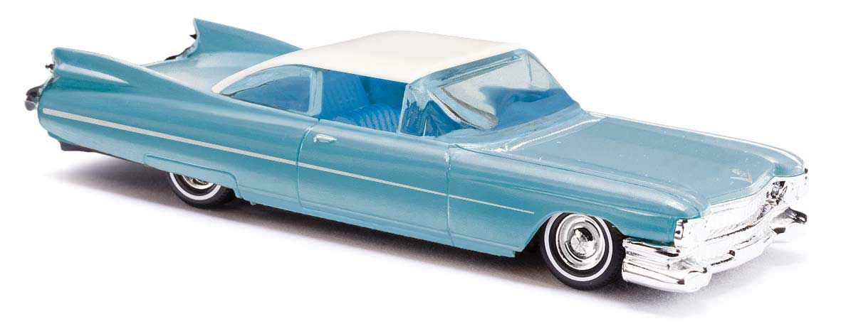 Busch 45129 HO Assembled Blue, White Top Up 1959 Cadillac Eldorado Convertible