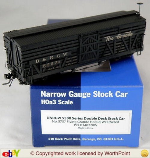Blackstone Models 340220W HOn3 DRGW 5500-Series 30' Weathered Stock Car #5757