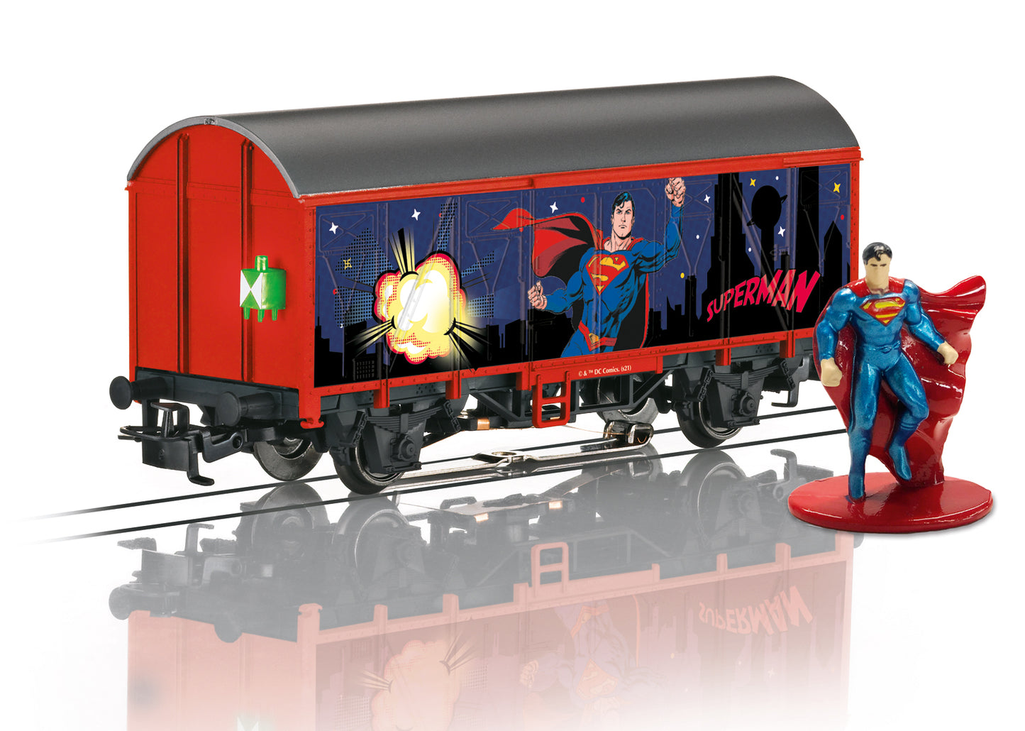 Marklin 44825 HO Start Up Superman Boxcar with Superman Figure