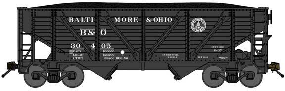 Bluford Shops 63127 N B&O 2-Bay War Emergency Composite Hopper #30058