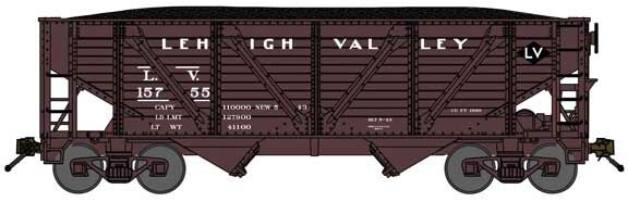 Bluford Shops 63151 N Lehigh Valley 2-Bay War Emergency Composite Hopper #15811