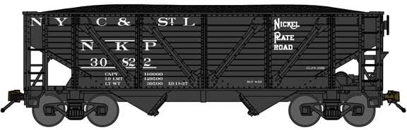 Bluford Shops 63185 N NKP 2-Bay War Emergency Composite Hopper #31716