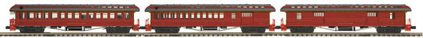 MTH 20-62049 O Gauge Chesapeake & Ohio 3-Car 64' Woodsided Passenger add-on set