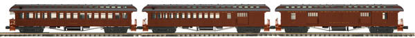 MTH 20-62052Maryland & Pennsylvania 3-Car 64' Woodsided Passenger Cars