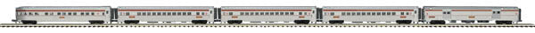 MTH 20-65174 O Pennsylvania 70' Streamlined Passenger Car Set (Set of 5)