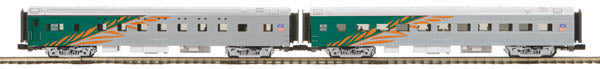 MTH 20-66180 O WP 70' Streamlined Diner/Sleeper Passenger Car Set (Set of 2)