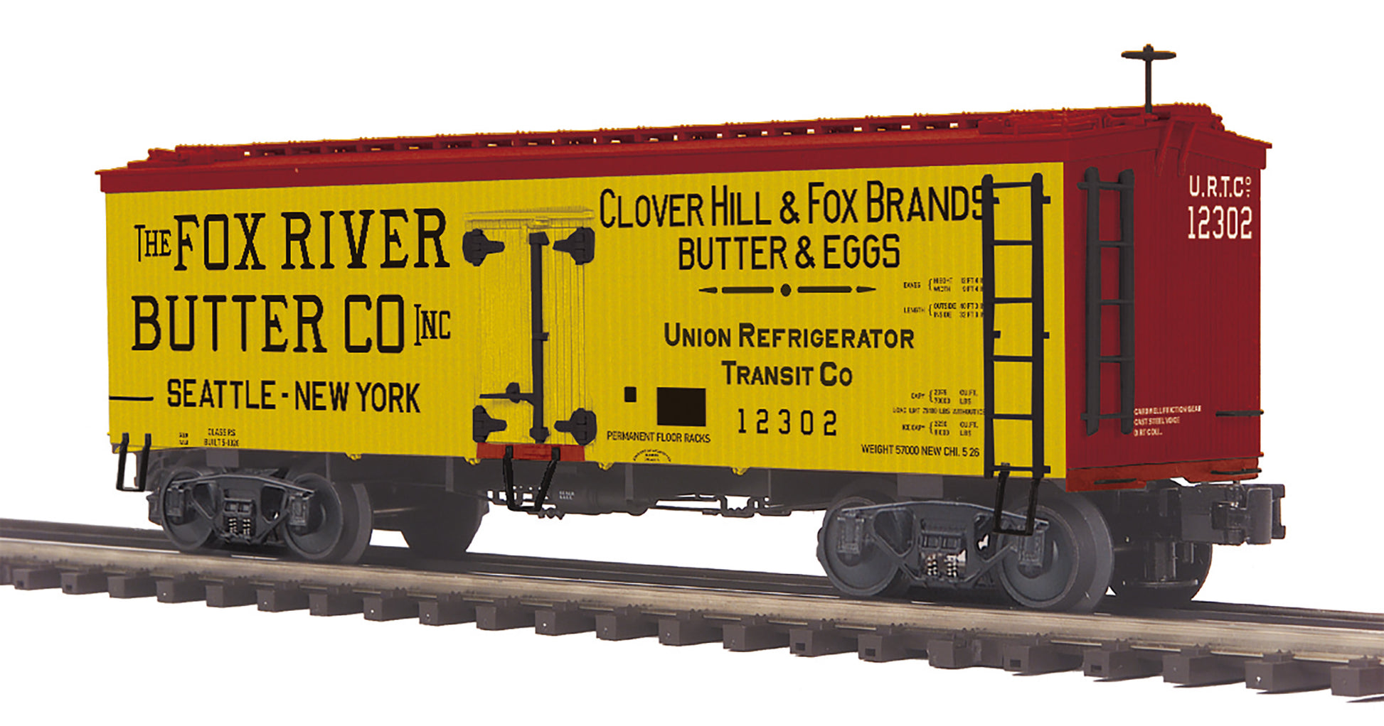 MTH 20-94624 O Fox Fiver Butter 36' Woodsided Reefer Car