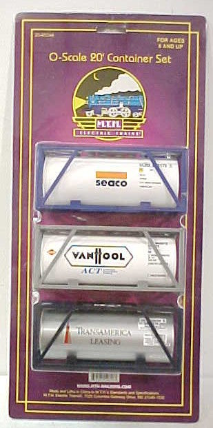 MTH 20-95044 O Seaco, Vanhool, Transamerica 20' Container Set (Set of 3)