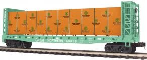 MTH 20-95200 Great Northern Bulkhead Flat w/Covered Wood Load