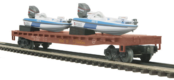 MTH 20-98586 Union Pacific Flatcar #57014 with 2 Fishing Boats