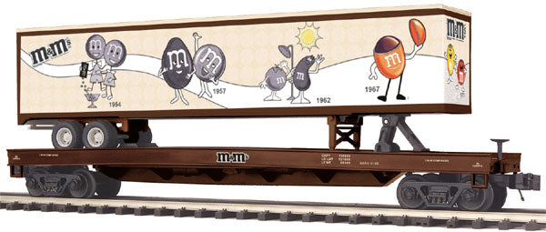 MTH 20-98629 O M&Ms Premier Flat Car w/ 48’ Trailer