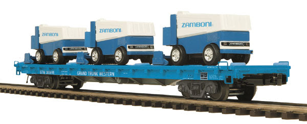 MTH 20-98642 GTW 60’ Flat Car with 3 Zambonis