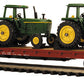MTH 20-98643 O Milwaukee Road 60' Flat Car w/ 3 John Deere 4230 Tractors #61039
