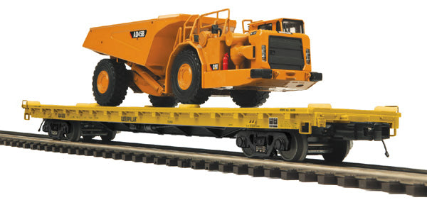 MTH 20-98650 Caterpillar 60’ Flat Car w/CAT AD45B Articulated Truck