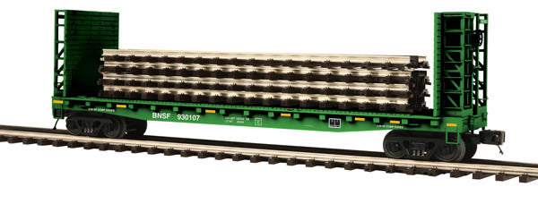 MTH 20-98765 BNSF Bulkhead Flatcar w/4 ScaleTrax Sections