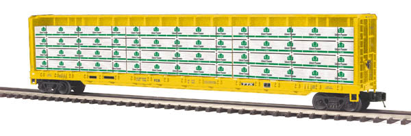 MTH 20-98776 O Gauge TTX Center Beam Flat Car w/Lumber Load #866315