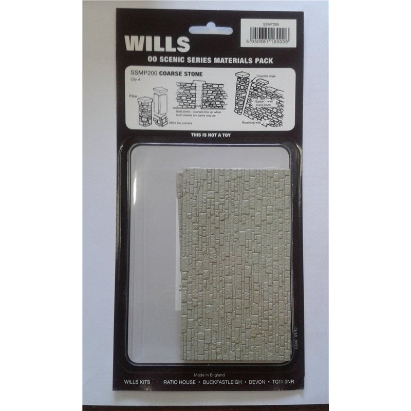 Wills Kits SSMP200 OO/HO Coarse Stone Sheet (Pack of 4)