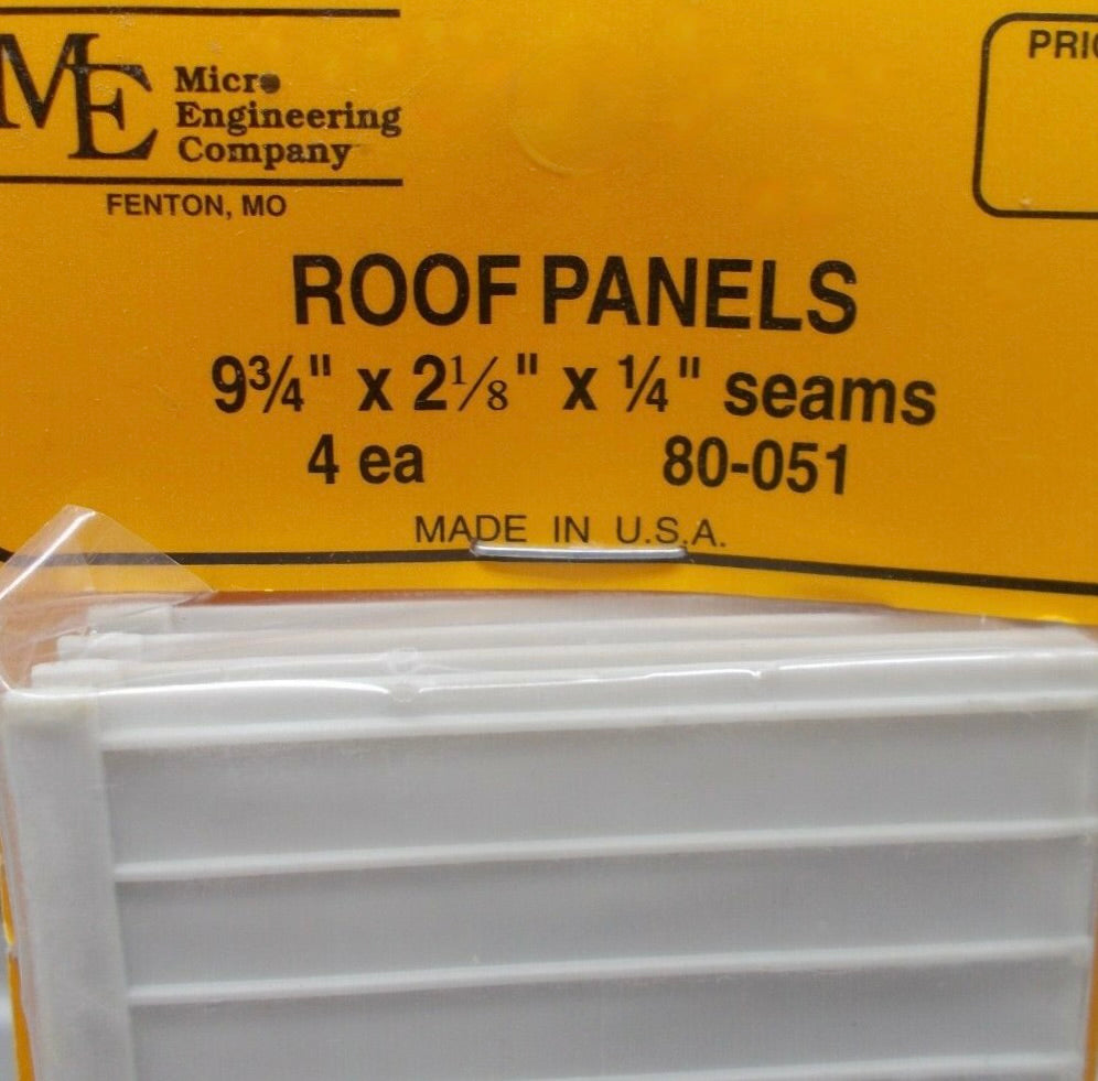 Micro Engineering 80-051 HO/N 9.75" x 2" Roof Panels with 0.25 Seams (Pack of 4)