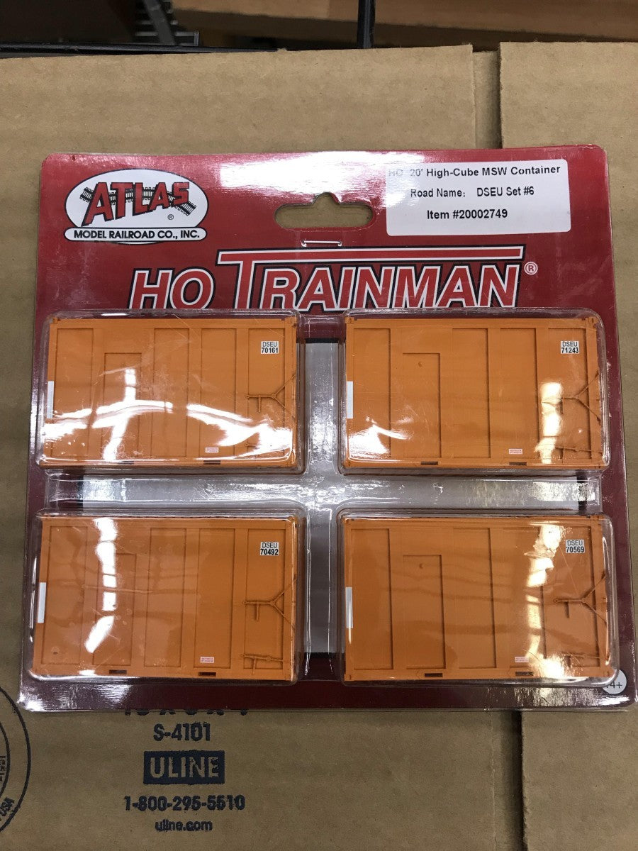 Atlas 20002749 HO 20' DSEU Set#6 High-Cube MSW Container (Pack of 4)