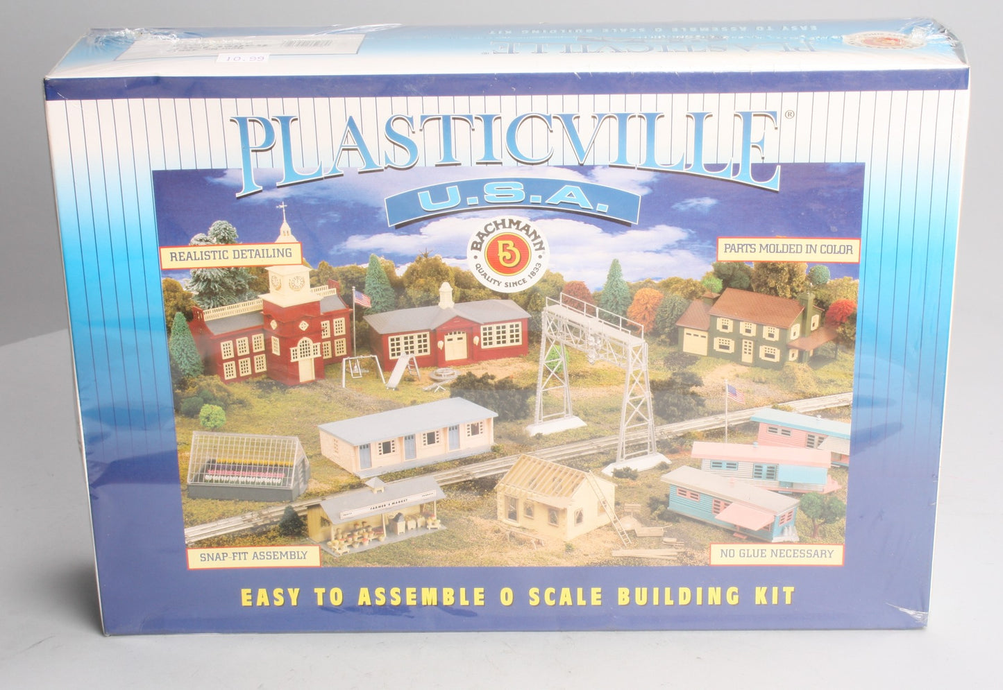 Bachmann 45612 O Plasticville Trailer Park w/ 3 Trailers & Flag Pole w/ Flag Kit