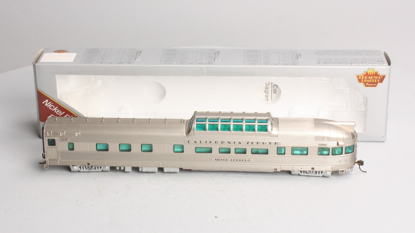 Broadway Limited 1529 HO CB&Q "Silver Lookout" Zephyr 1-3 Vista #378