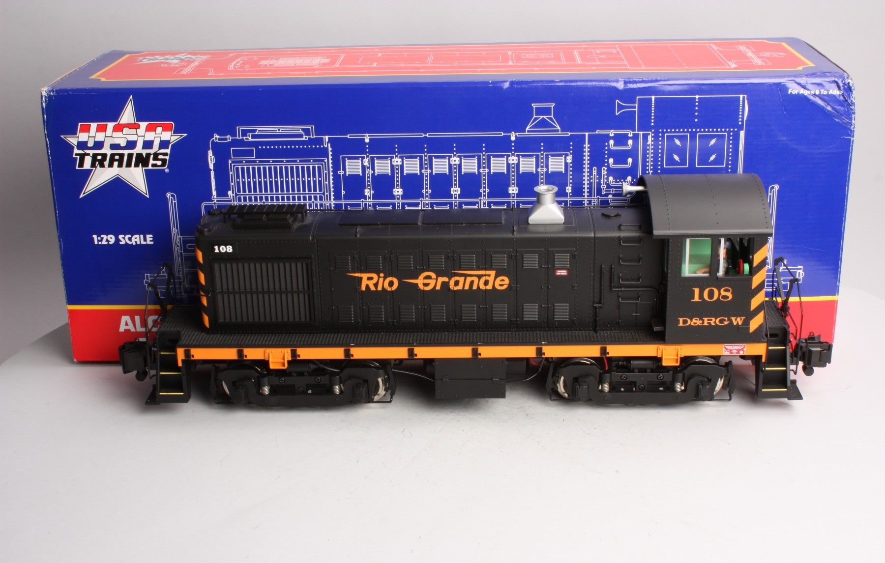 USA Trains RR22550 G DRGW ALCO S4 Switcher Diesel Locomotive #108