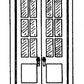 Sequoia Scale Models 1019 HO Double Doors, 6-Pane
