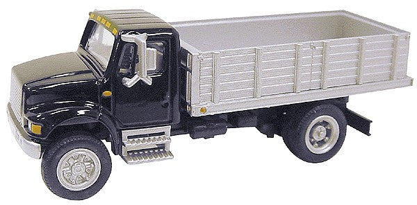 Boley 4034-36 HO 1:87 Black & Silver 2-Axle Long Stake Bed Truck