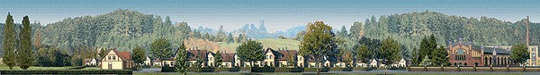 Busch 2873 HO Dorf Background Landscape Fond 2-Teilig