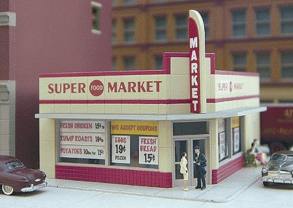 City Classics 114 HO Scale West End Market 3-7/8"W x 5-L1/8" x 2-3/8Building Kit