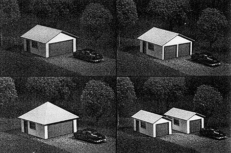Great West Models 1040 Single Door Garage with Gable Roof (Pack of 2)