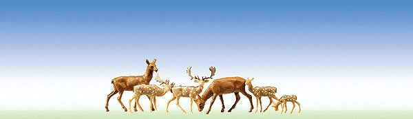 Faller 155509 N Fallow Deer & Red Deer Figure Set (Set of 12)