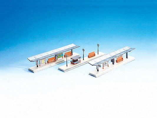 Faller 222119 N Set of 3 Station Platforms - 1 Open & 2 with Roofs