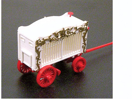 Gem City Amusement 9103 Red Wheels White Cage  Bear Cage w/2 Bears