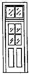 Grandt Line 5072 HO 4-Pane Window with Transom Door