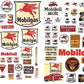 JL Innovative Design 485 HO 1930-1950 Mobil Vintage Gas Station Sign (Set of 74)