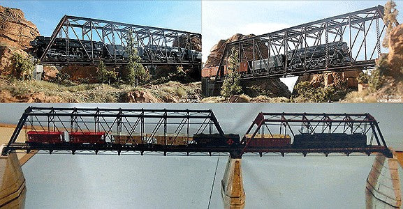 Micron Art 1081 Z Pratt Truss Bridge Kit, Two Complete Spans