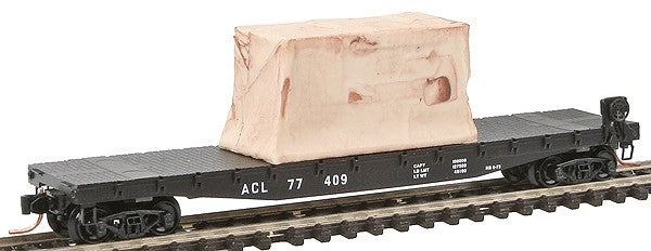 Micro-Trains 04500350 N ACL 50' Fishbelly Side Flatcar w/Equipment Load #77409
