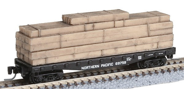 Micro-Trains 52500092 Z NP 40' Fishbelly Sides Flat Car w/Cut Timber Load #69759