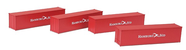 Micro-Trains 76100030 Z Hamburg Sud 40' Container (Pack of 4)