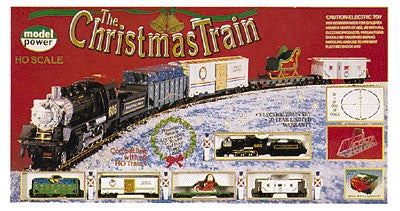 Model Power 1093 HO Scale Christmas Train Steam Train Set