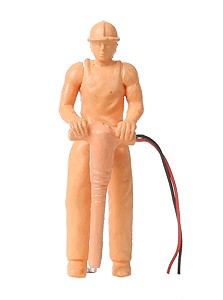 Model Power 7003 O Construction Worker w/Jackhammer Unpainted Lighted Figure